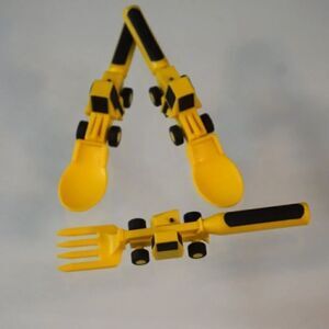 Constructive Eating Made in USA Set of 3 Construction Utensils for Toddlers